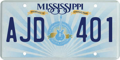 MS license plate AJD401