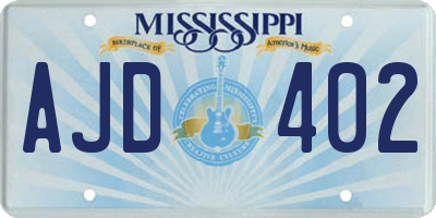 MS license plate AJD402