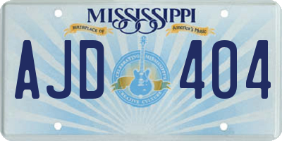 MS license plate AJD404
