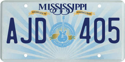 MS license plate AJD405