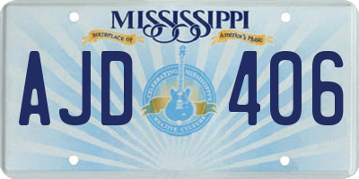 MS license plate AJD406