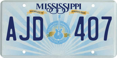 MS license plate AJD407