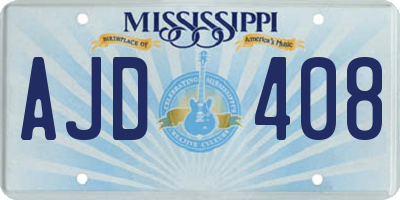 MS license plate AJD408