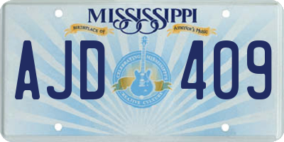 MS license plate AJD409