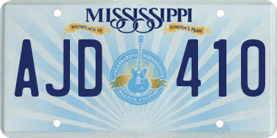 MS license plate AJD410