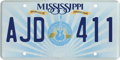 MS license plate AJD411