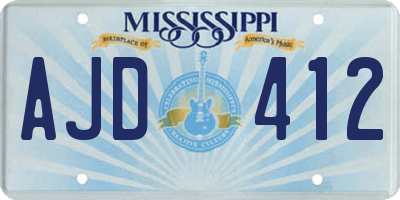 MS license plate AJD412