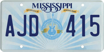 MS license plate AJD415