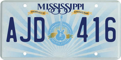 MS license plate AJD416