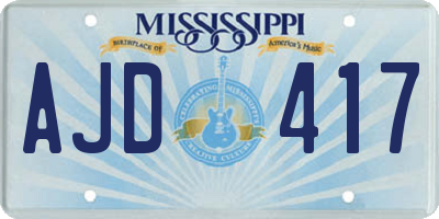 MS license plate AJD417