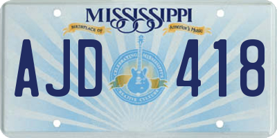 MS license plate AJD418