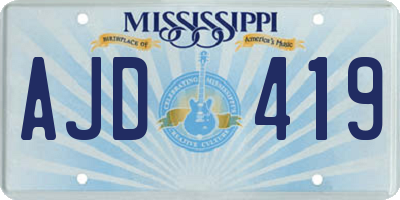 MS license plate AJD419