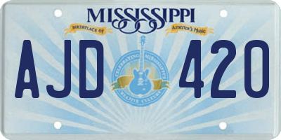MS license plate AJD420