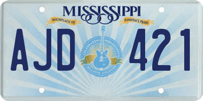 MS license plate AJD421