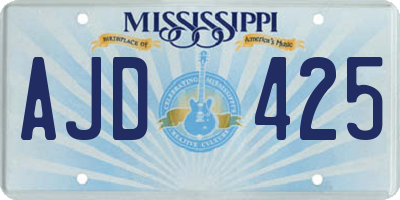 MS license plate AJD425