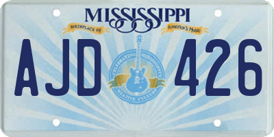 MS license plate AJD426