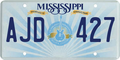 MS license plate AJD427