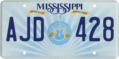 MS license plate AJD428