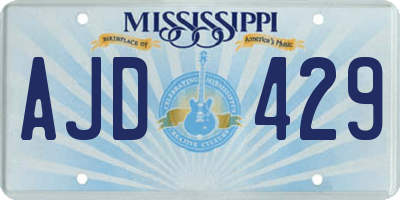 MS license plate AJD429