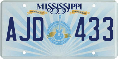 MS license plate AJD433