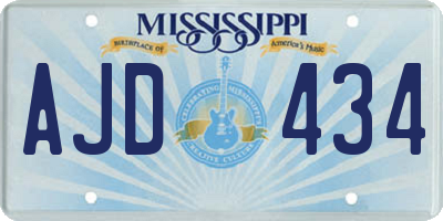 MS license plate AJD434