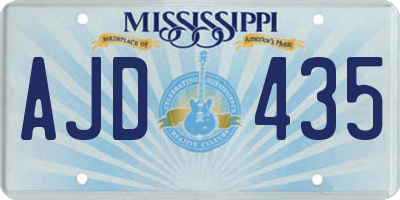 MS license plate AJD435