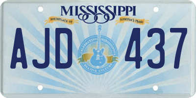 MS license plate AJD437