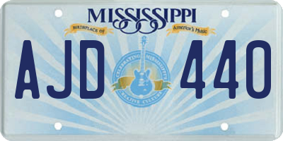 MS license plate AJD440