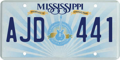 MS license plate AJD441