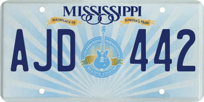 MS license plate AJD442