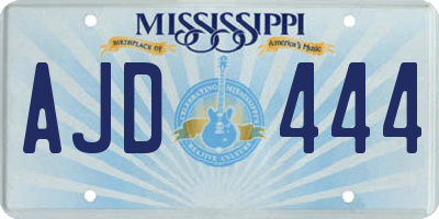 MS license plate AJD444