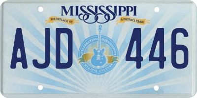 MS license plate AJD446