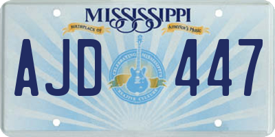 MS license plate AJD447