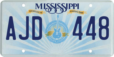 MS license plate AJD448