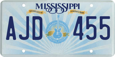 MS license plate AJD455