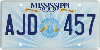 MS license plate AJD457