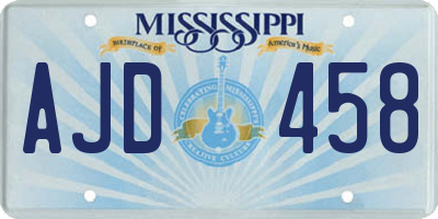 MS license plate AJD458