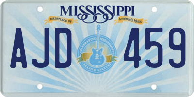 MS license plate AJD459