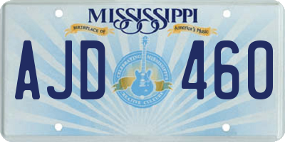 MS license plate AJD460
