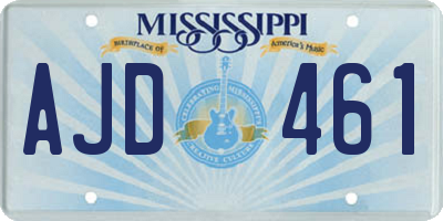 MS license plate AJD461