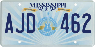 MS license plate AJD462