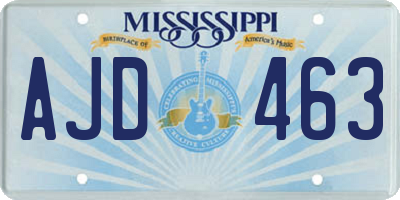 MS license plate AJD463