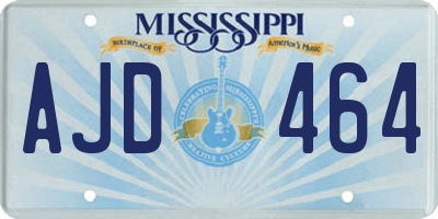 MS license plate AJD464