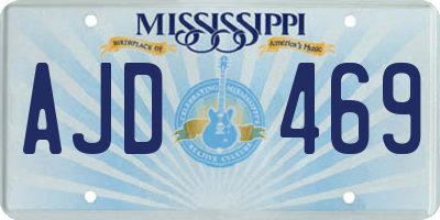 MS license plate AJD469