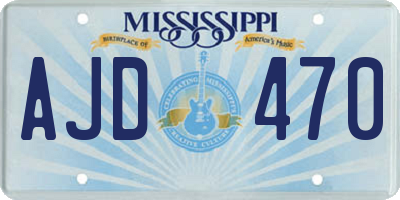 MS license plate AJD470