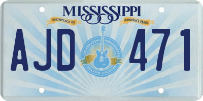 MS license plate AJD471