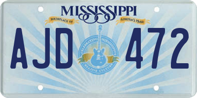 MS license plate AJD472