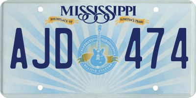 MS license plate AJD474