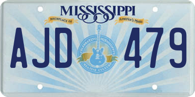 MS license plate AJD479
