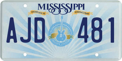 MS license plate AJD481